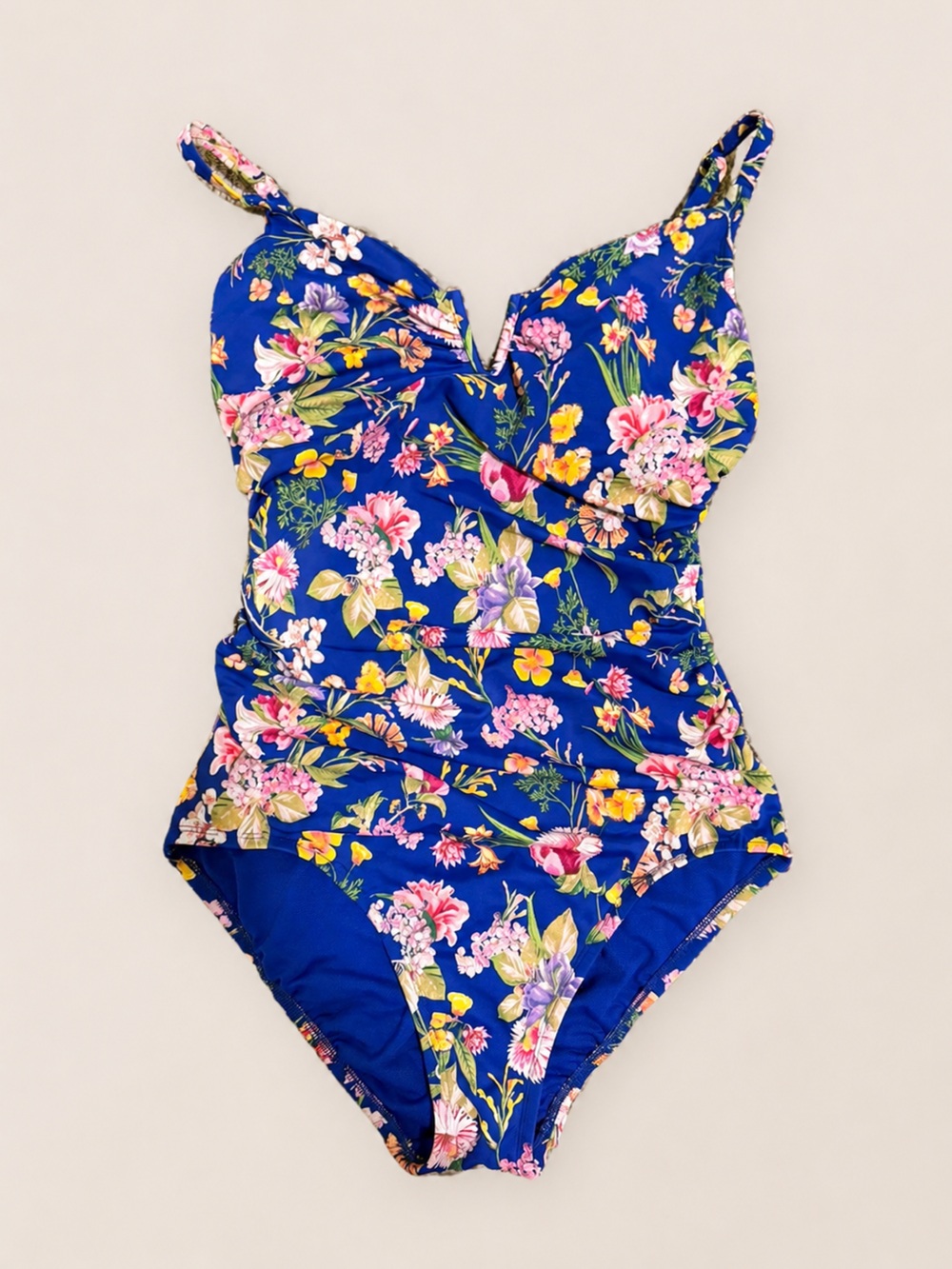 Royal Blue Floral One-Piece Swimsuit